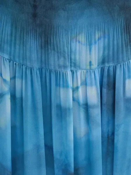 Fusta plisata Sandro Ferrone plisată până la genunchi albastru