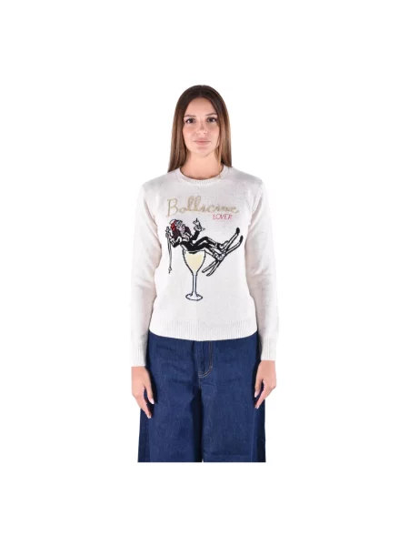 Sweter Mc2 Saint Barth wełniany beżowy