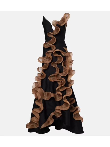 Sukienka Maticevski wełniana z falbankami czarna