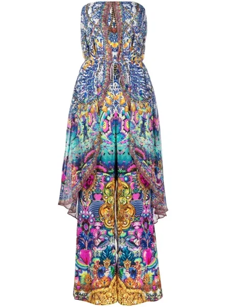 Kombinezon Camilla bez ramiączek niebieski