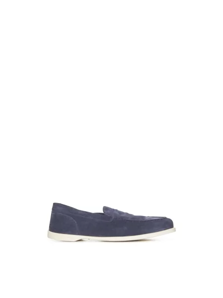 Półbuty John Lobb zamszowe niebieskie