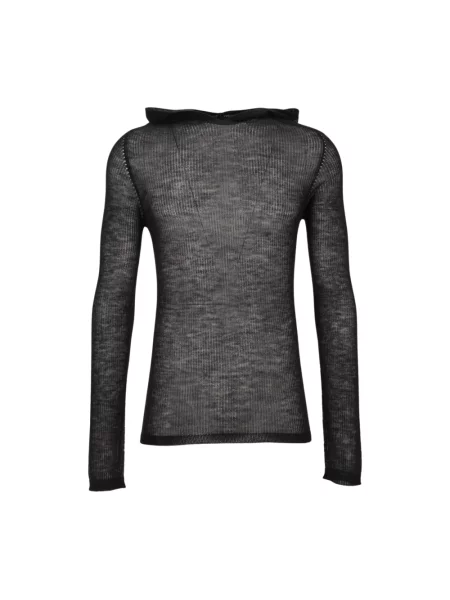Bluza z kapturem Rick Owens z kaszmiru z kapturem czarna