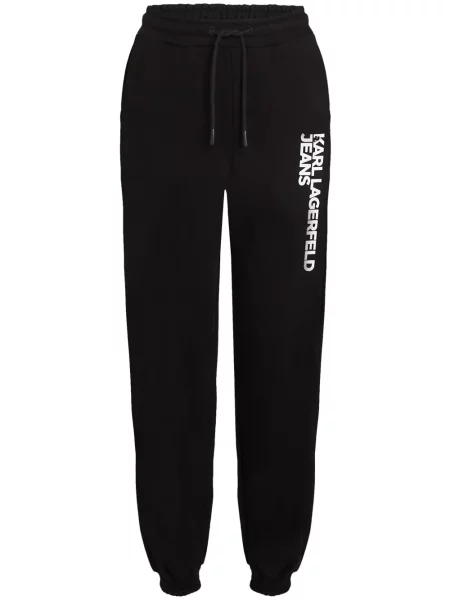Pantaloni Karl Lagerfeld Jeans cu imagine negru