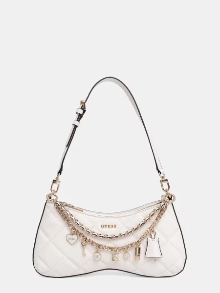 Guess torebka z imitacji skóry LIBBY beżowa