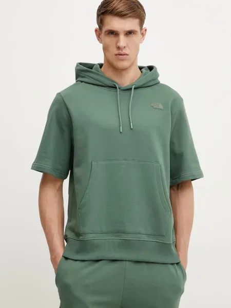 Суичър с качулка The North Face с качулка зелено