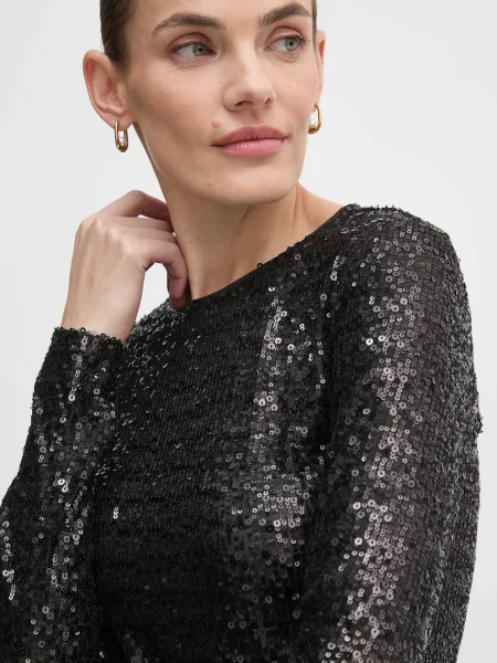 Hosszú ujjú hosszú felső Dkny fekete