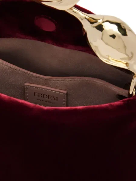 Geantă Erdem de catifea roșu
