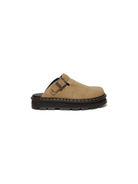 Klapki Dr. Martens zamszowe beżowe