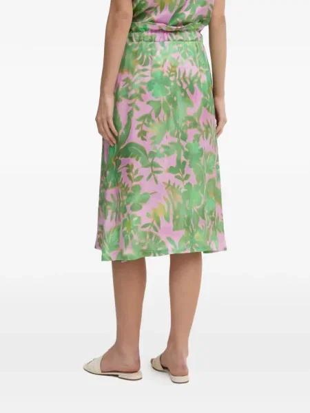 Midi-suknja La Petite Française s cvjetnim printom s printom iznad koljena zelena