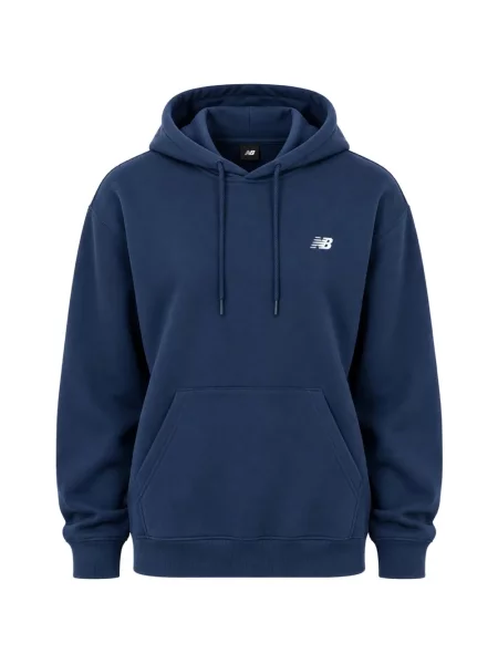 Hanorac cu glugă New Balance din fleece albastru