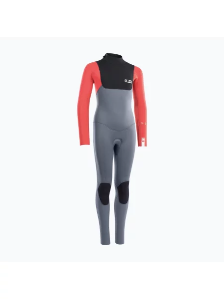 Costum de surfing pentru copii ION Capture Back Zip Jr steel blue/red roșu
