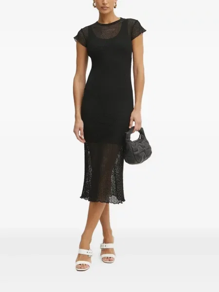Rochie midi Pinko plasă până la genunchi de costum negru