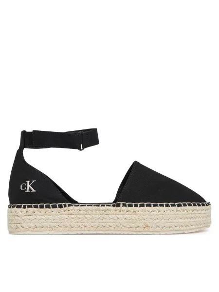 Espadrilės Calvin Klein Jeans Flatform Espadrille Sling Mg juoda