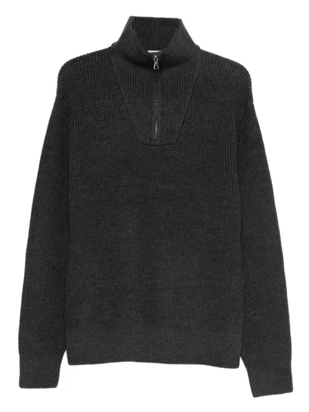 Pulover Officine Générale de jumătate de fermoar gri
