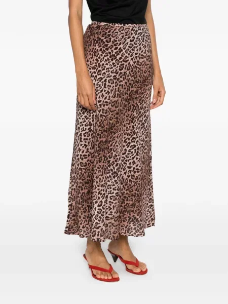 Fusta maxi Rixo cu imagine cu model leopard roșu