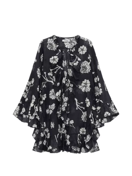 Top Dorothee Schumacher cu model floral cu imagine negru