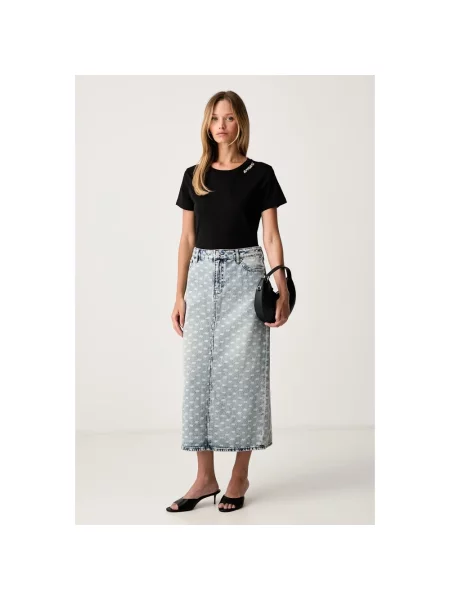Spódnica jeansowa Armani Exchange niebieska