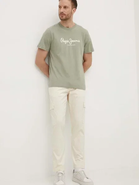 Hlače Pepe Jeans SLIM CARGO POPLIN bež