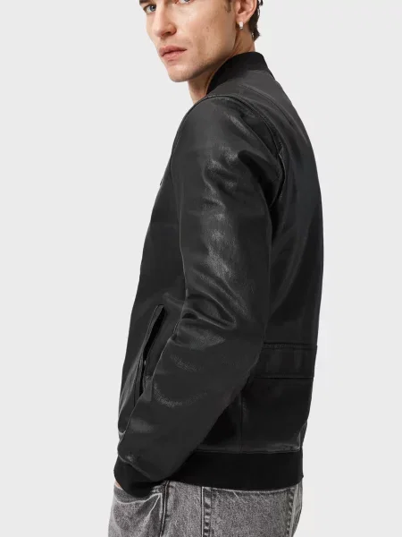 Кожаная куртка Allsaints черная