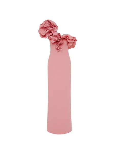 Rochie maxi Rebecca Vallance cu un umăr gol roz