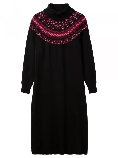 SHEEGO Rochie tricotat roz zmeură / roz pal / negru alb