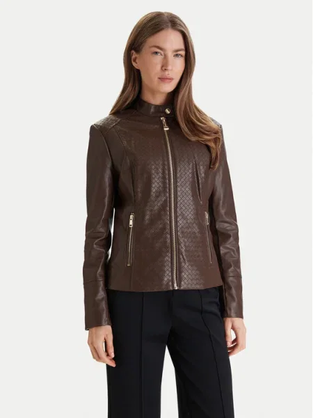 Geanta de piele Guess maro