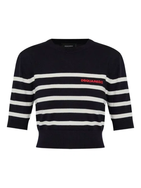 Tricou Dsquared2 cu broderie negru