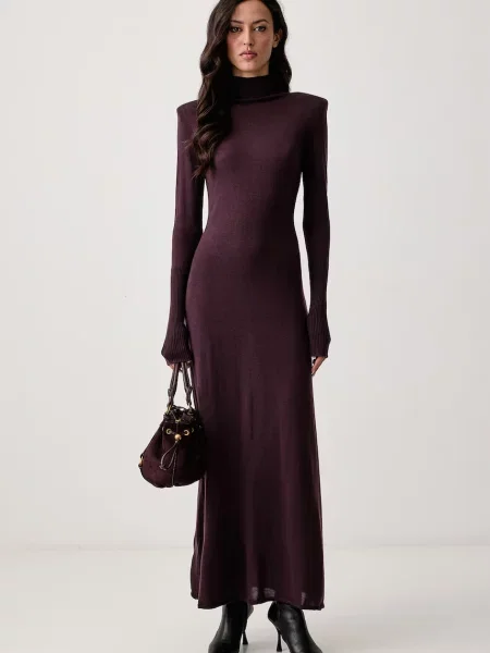 Pinko rochie tricotată din lână violet