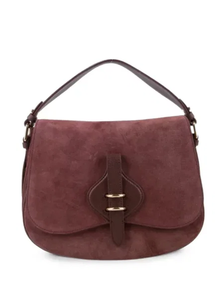 Geanta crossbody Coccinelle din piele de căprioară roșu