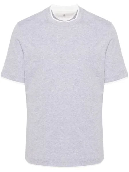 Tričko Brunello Cucinelli šedé