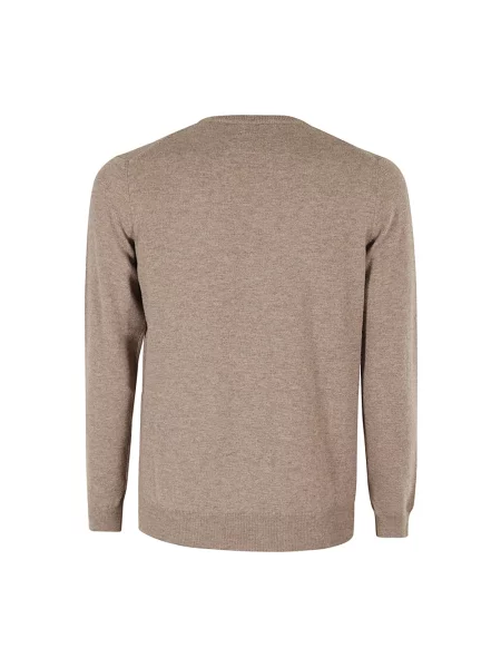 Sweter Kangra wełniany brązowy