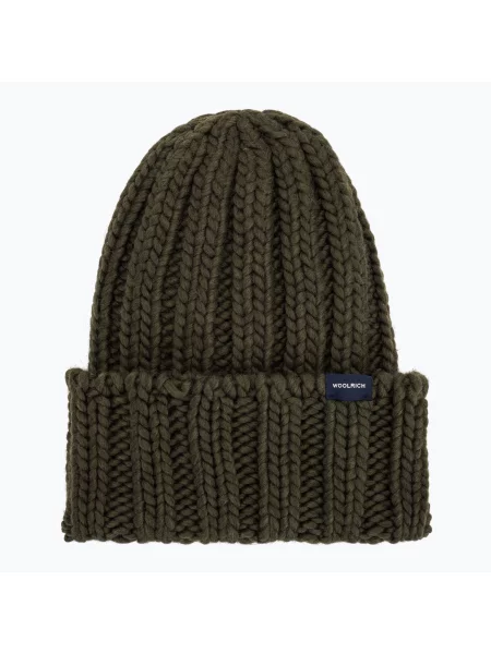 Căciulă de iarnă pentru femei Woolrich Chunky Beanie dark green verde