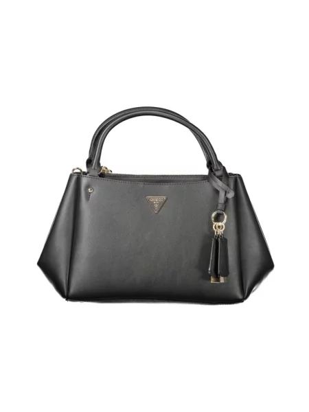 Lniana torebka Guess czarna