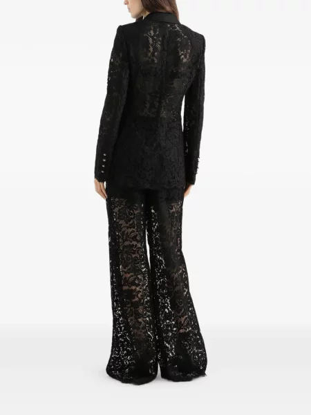 Μπλέιζερ Dolce & Gabbana με δαντέλα διπλόκουμπα μαύρο