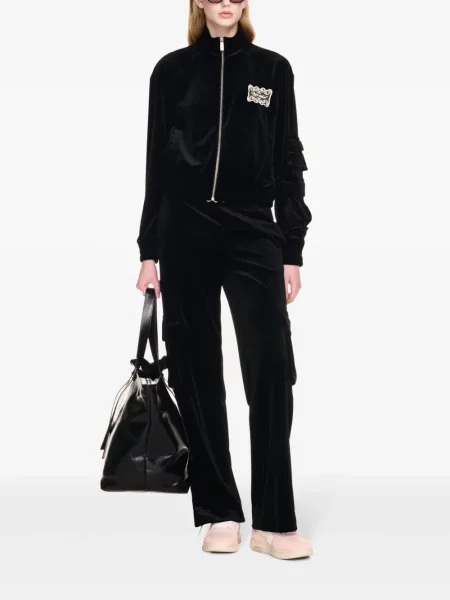 Bėgimas cargo stiliaus kelnės Off-white velvetinės balta