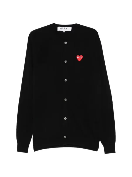 Cardigan Comme Des Garcons Play cu motiv cu inimi negru