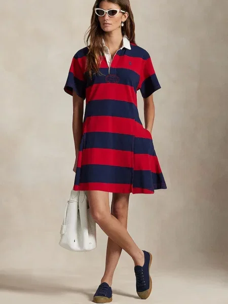 Polo Ralph Lauren šaty s rozšíreným strihom červená