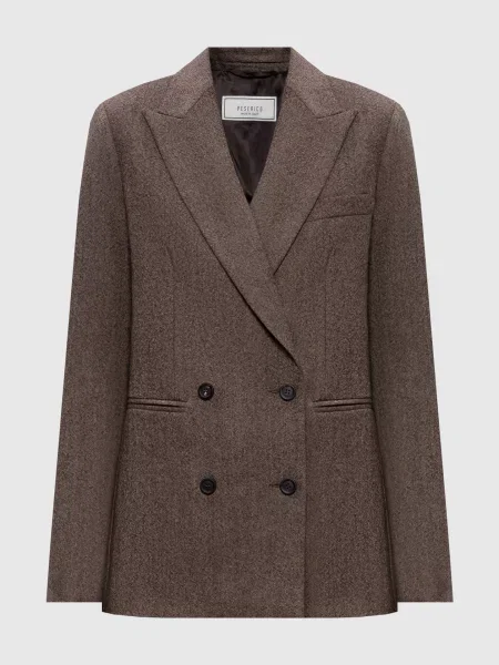 Двобортний жакет з вовни Peserico коричневий