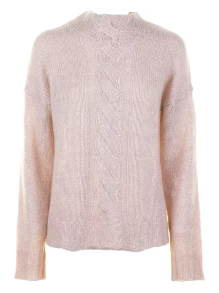 Pulover Kangra cu decolteu rotund roz