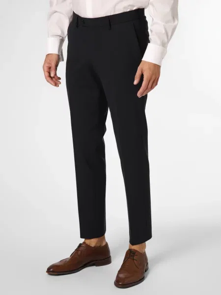 Finshley & Harding London spodnie od garnituru modułowego Mężczyźni Slim Fit jednolity 24 niebieski