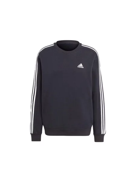 Hanorac din fleece Adidas din fleece cu dungi negru
