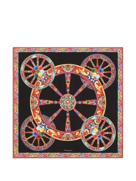 Fular Dolce & Gabbana de mătase cu imagine negru