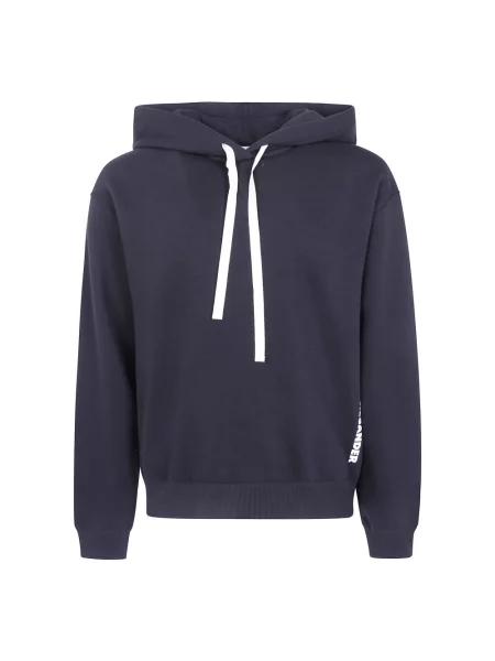 Bluza z kapturem Jil Sander z kapturem niebieska