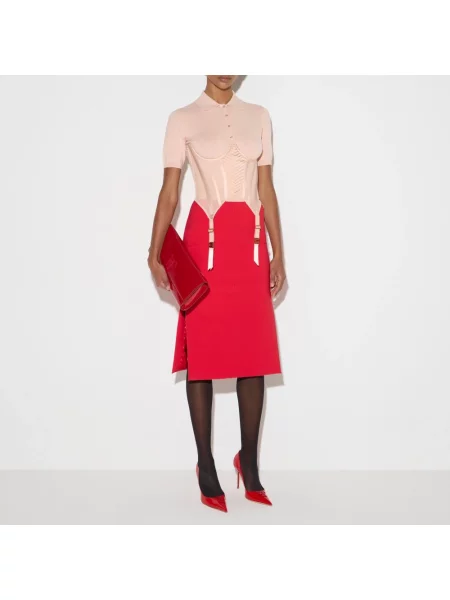 Spódnica midi Elisabetta Franchi czerwona