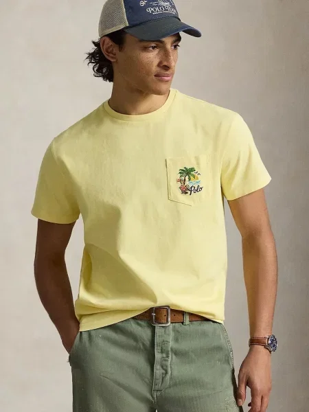 Polo Ralph Lauren tricou pentru bărbați din galben