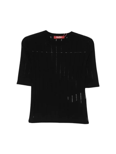 Koszulka Max Mara Studio wełniana czarna