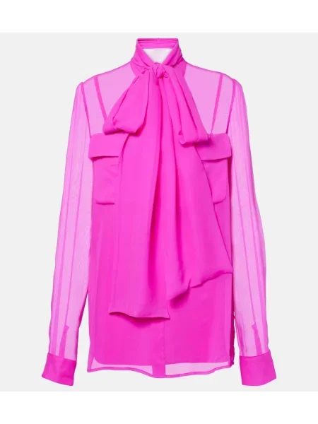 Jedwabny top Costarellos różowy