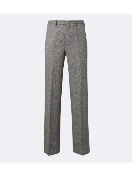 Pantaloni Dries Van Noten de lână în carouri