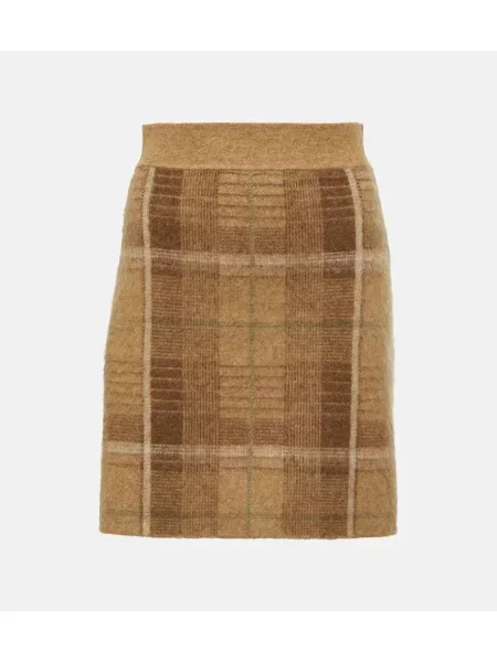 Fustă Polo Ralph Lauren în carouri bej