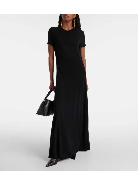 Rochie maxi Toteme din jerseu de costum negru